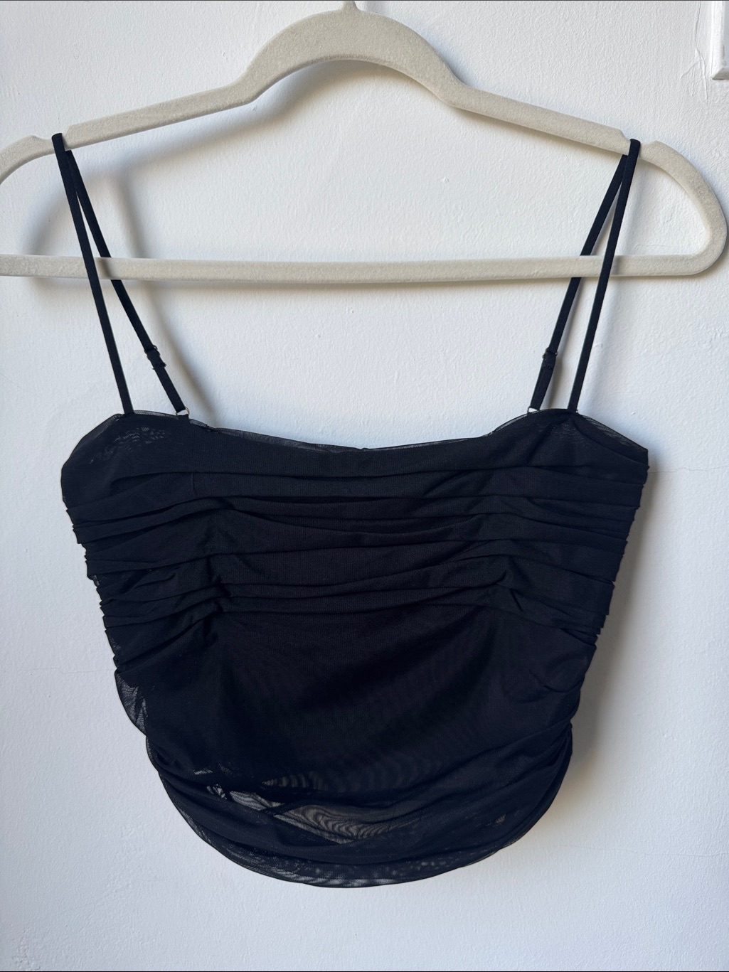 Babaton Black Mesh Cropped Tank